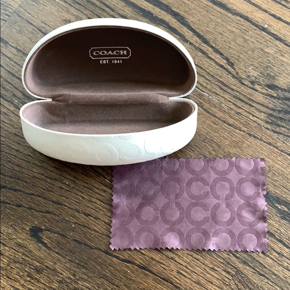 Coach leather sunglass case & coach glass cleaner